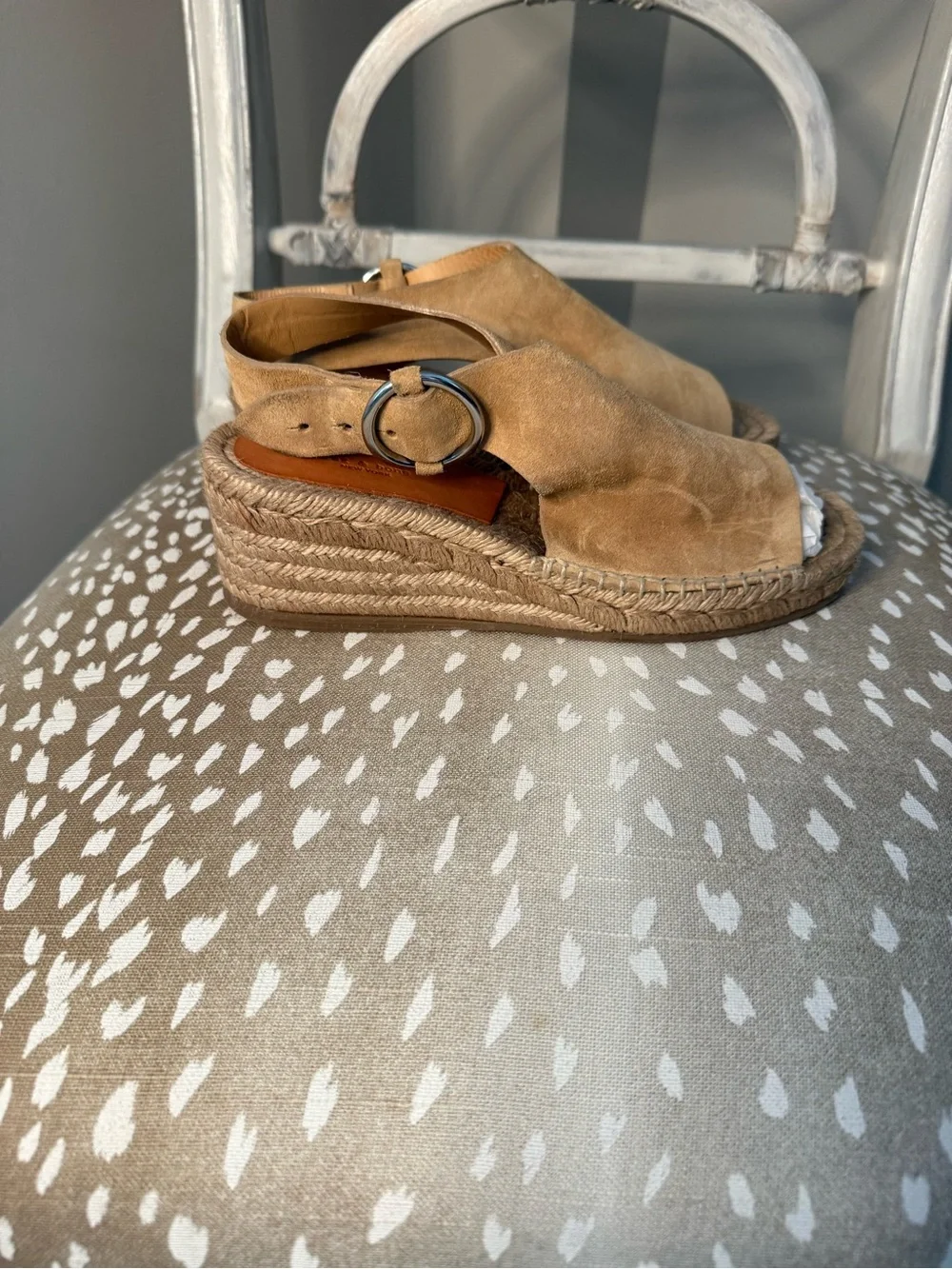rag & bone Tan Suede Espadrille Wedge Sandals